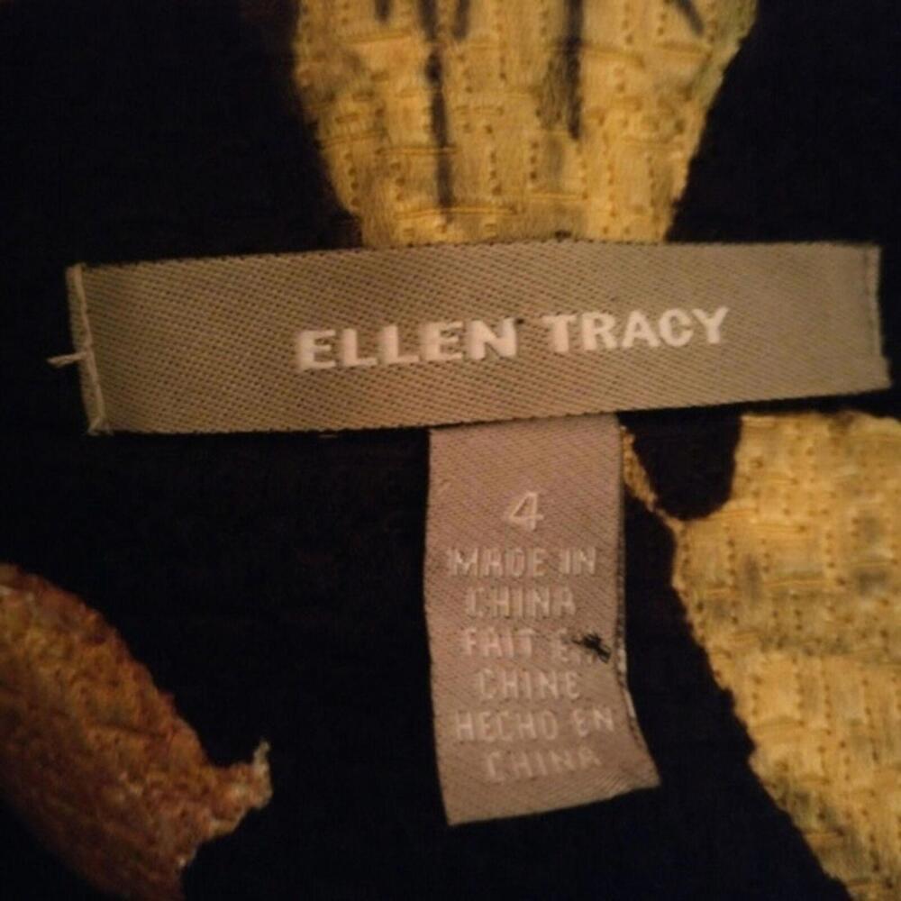 Ellen Tracy floral blazer jacket silk blend short open 4 - Picture 6 of 7
